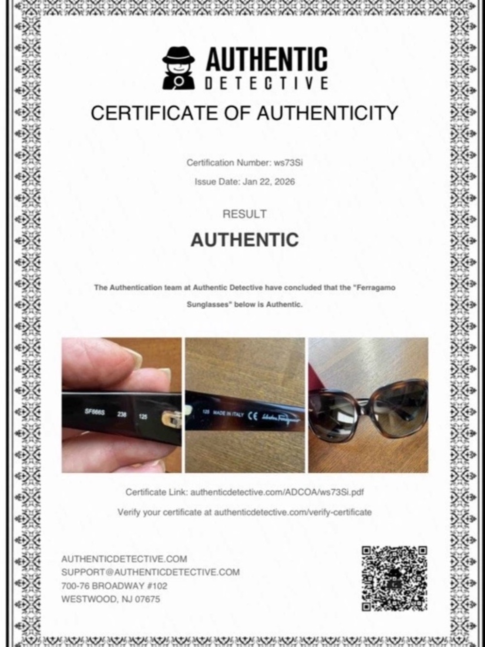 FERRAGAMO SF 666S-238-125 OVERSIZED TORTOISE SHELL SUNGLASSES W/COA - Picture 12 of 12